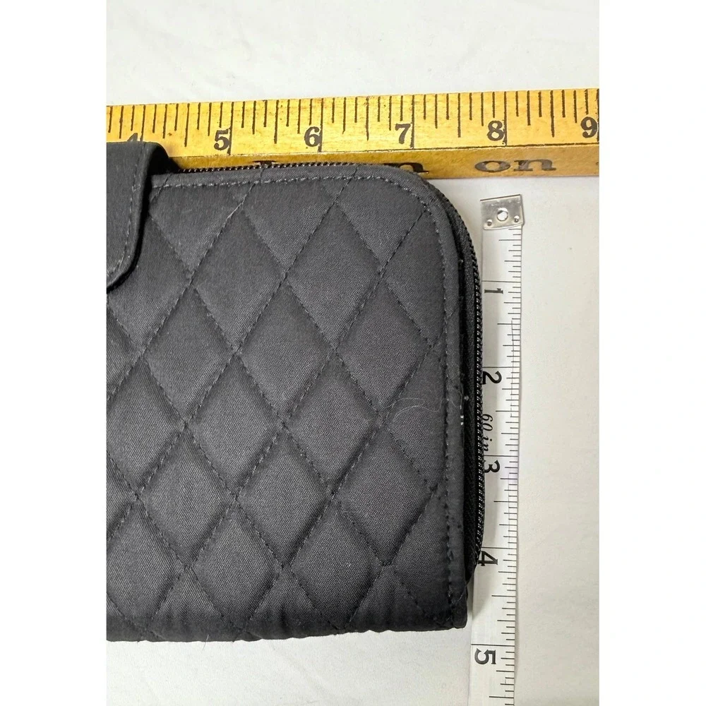 Vera Bradley Large Wallet Featherweight Black NWT Quilted Moonless Night 20089